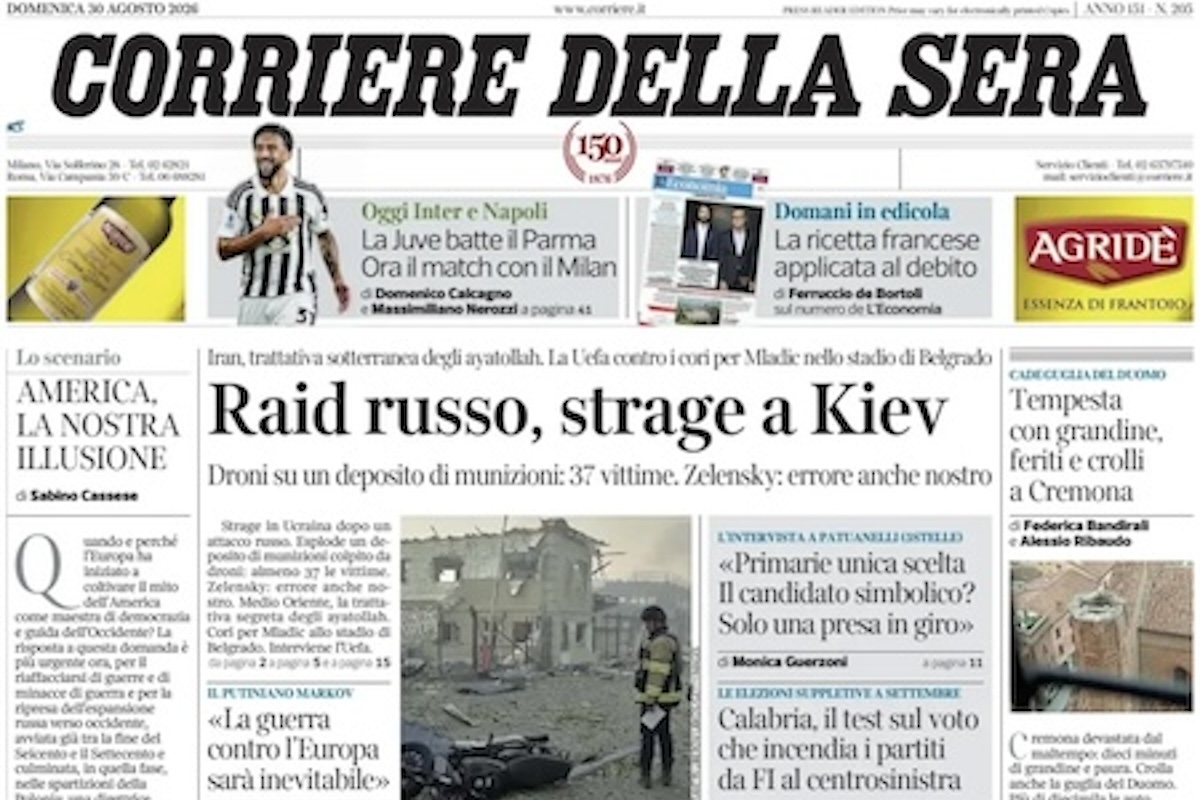 Le prime pagine di oggi