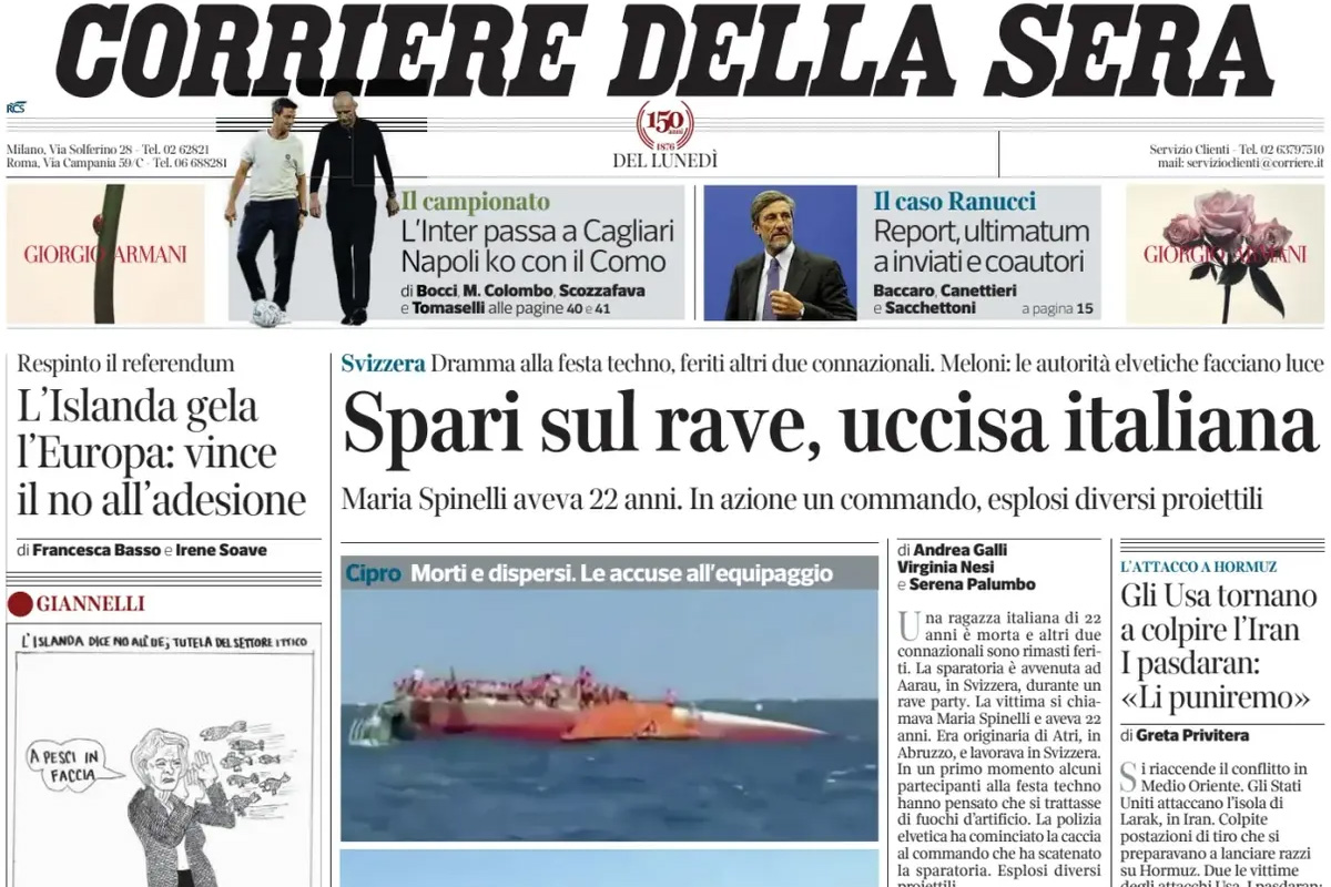 Le prime pagine di oggi