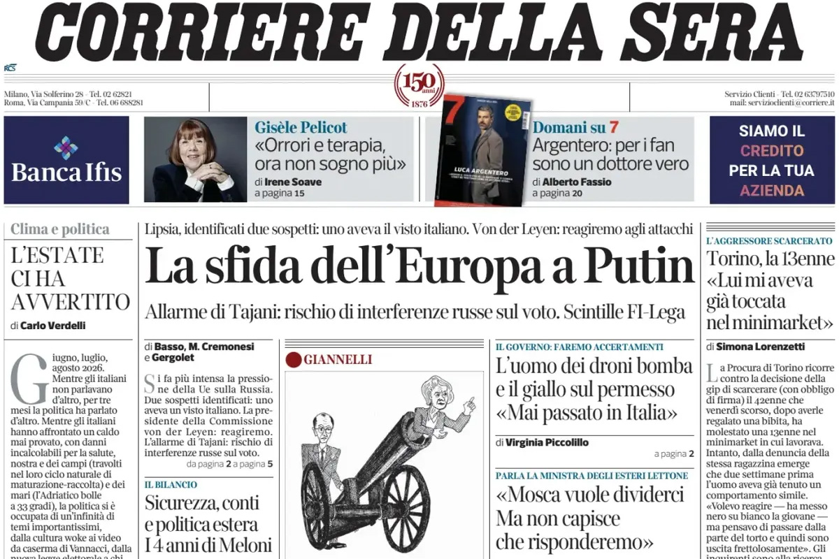 Le prime pagine di oggi