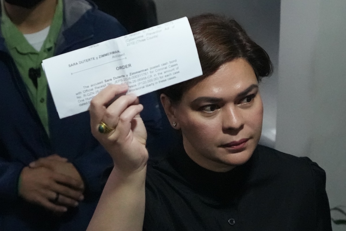 La vicepresidente delle Filippine Sara Duterte ha pagato una cauzione per non essere arrestata