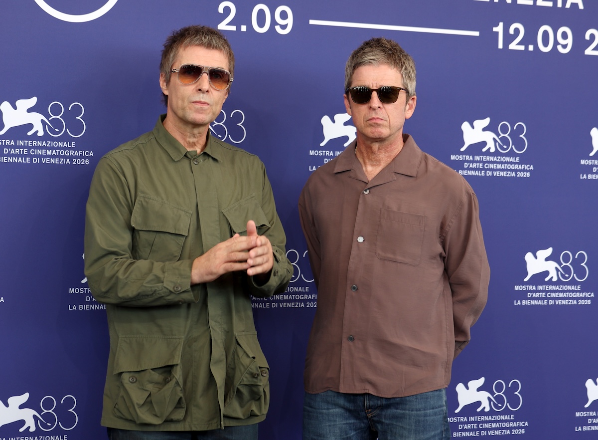 Liam e Noel Gallagher degli Oasis alla presentazione di Oasis: Don’t Look Back in Anger, il film documentario sul loro tour del 2025, al Festival del cinema di Venezia (Elisabetta A. Villa/Getty Images)