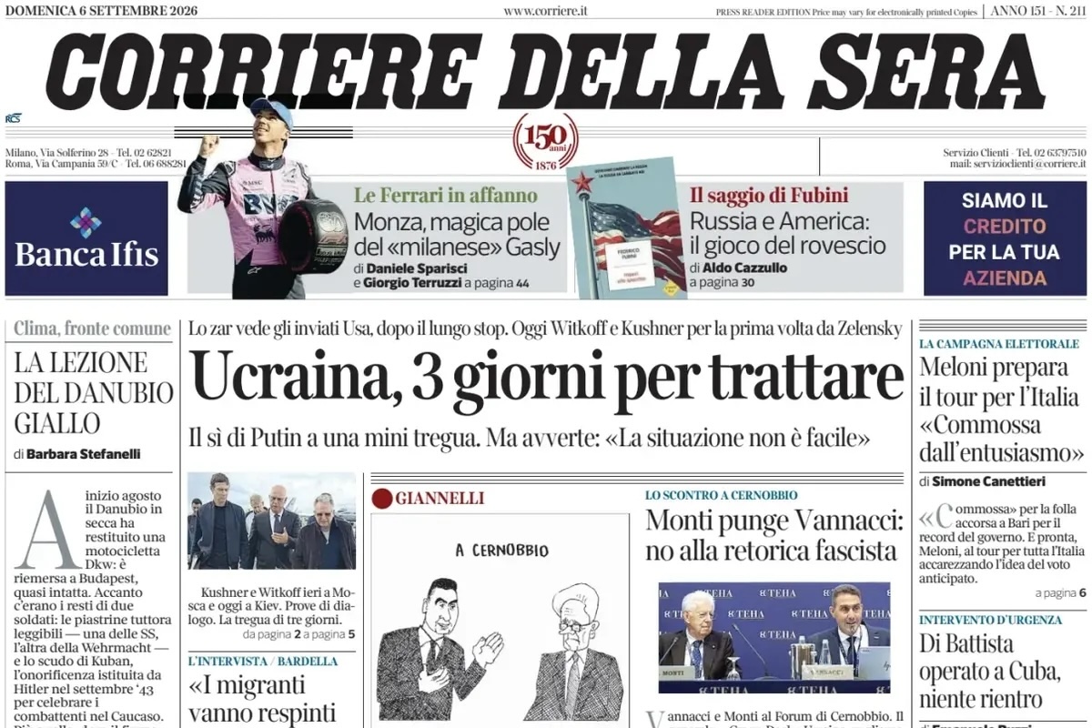 Le prime pagine di oggi
