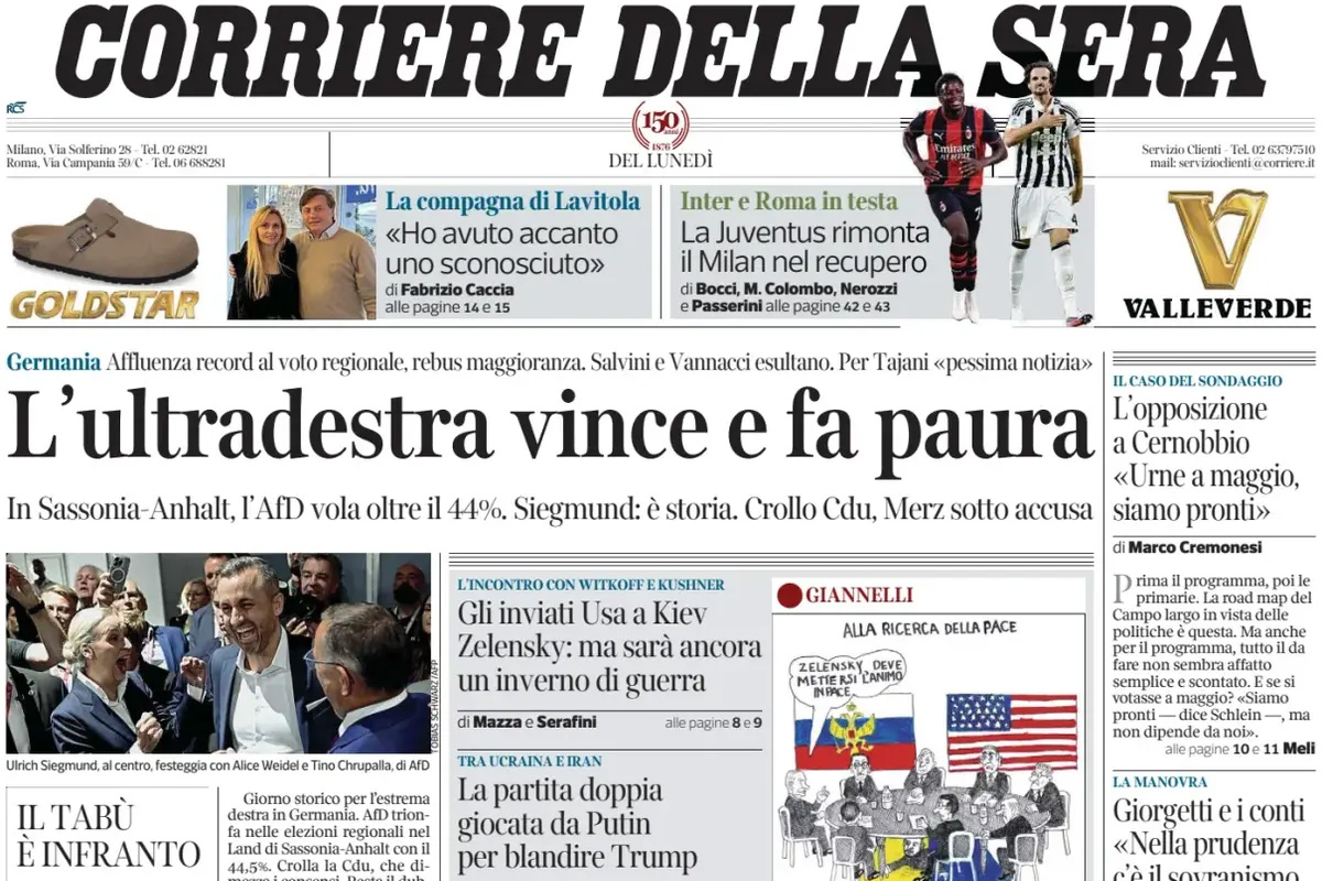Le prime pagine di oggi