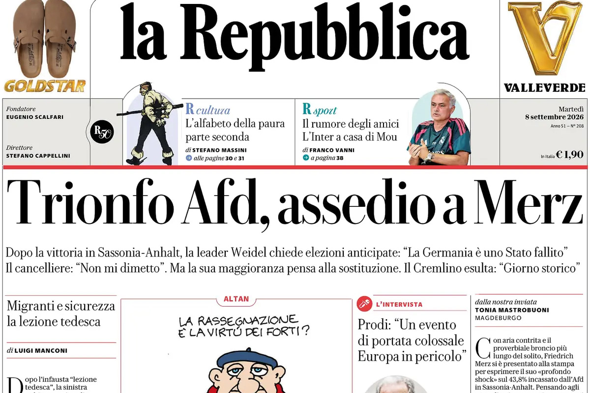 Le prime pagine di oggi