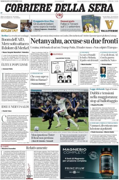 le prime pagine di oggi da Ilpost.it le prime pagine di oggi