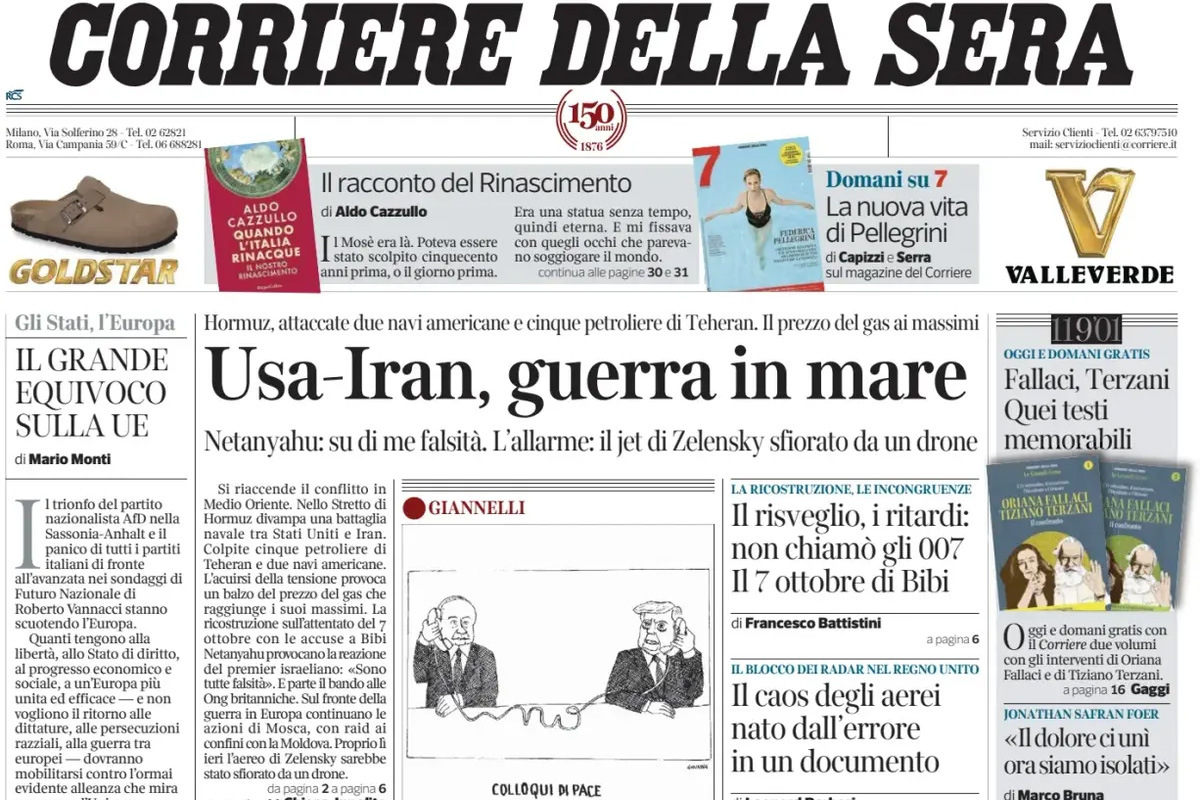 Le prime pagine di oggi
