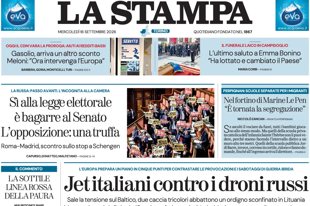 Le prime pagine di oggi