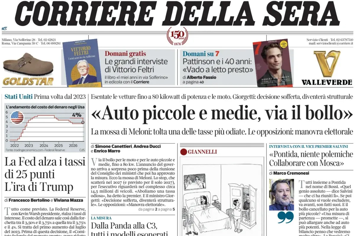Le prime pagine di oggi