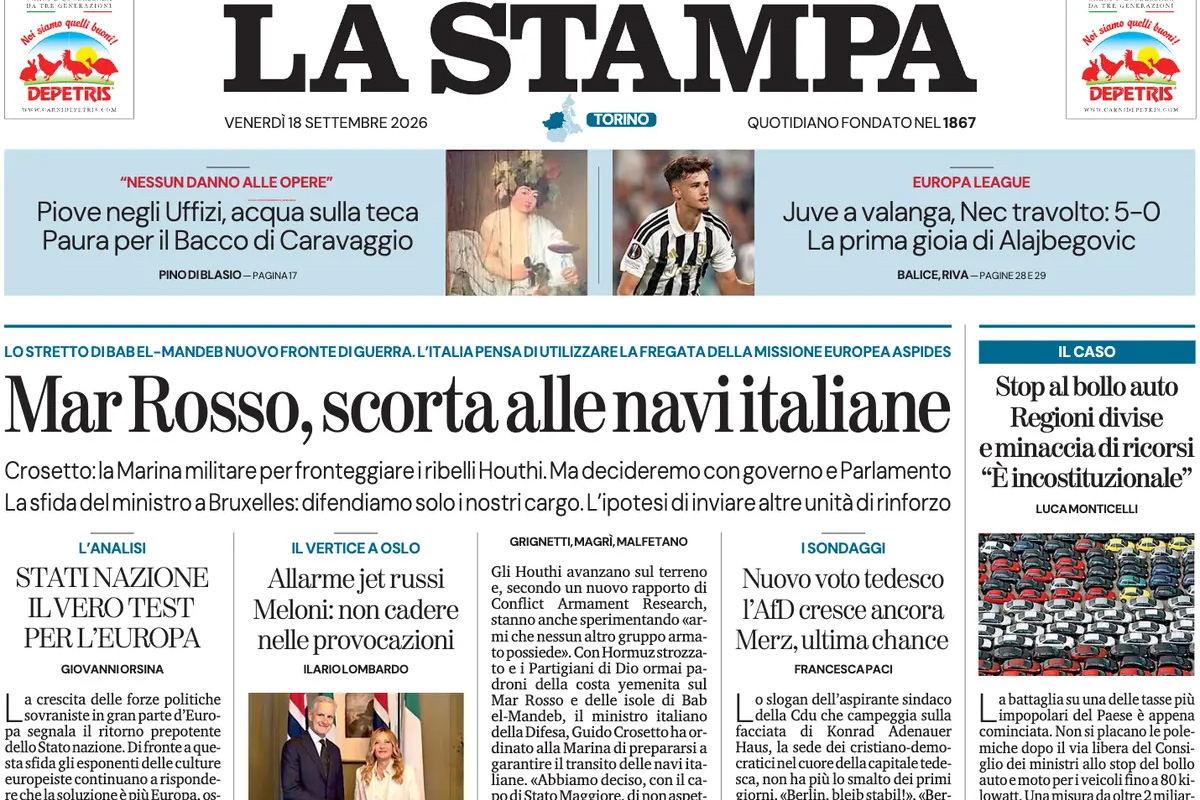 Le prime pagine di oggi
