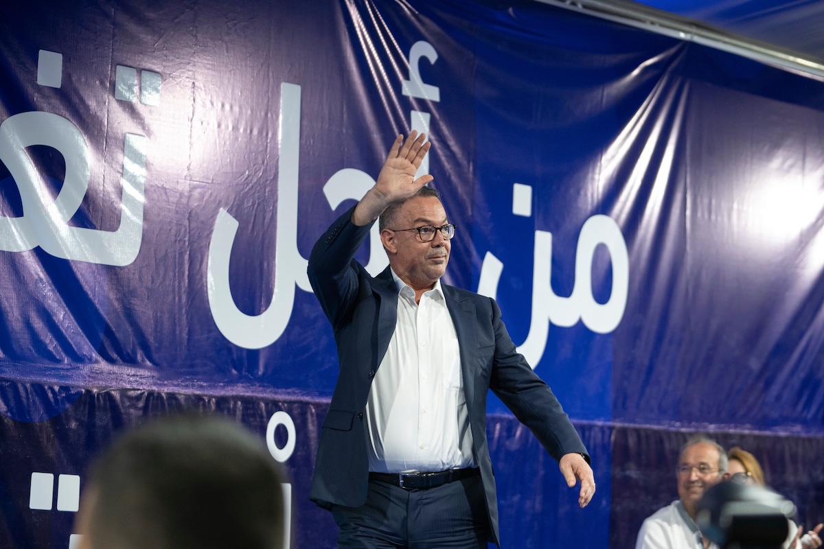 Il candidato del PAM, Faouzi Lekjaa, durante un comizio a Ben Slimane il 20 settembre