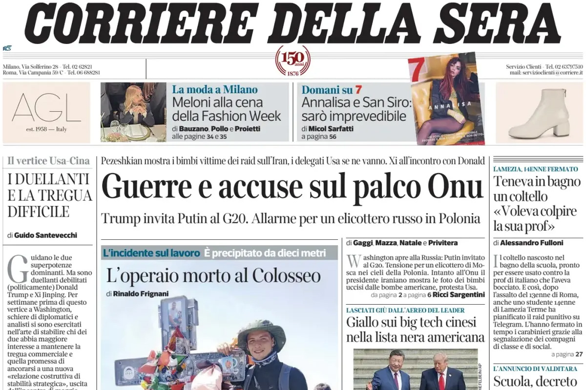 Le prime pagine di oggi