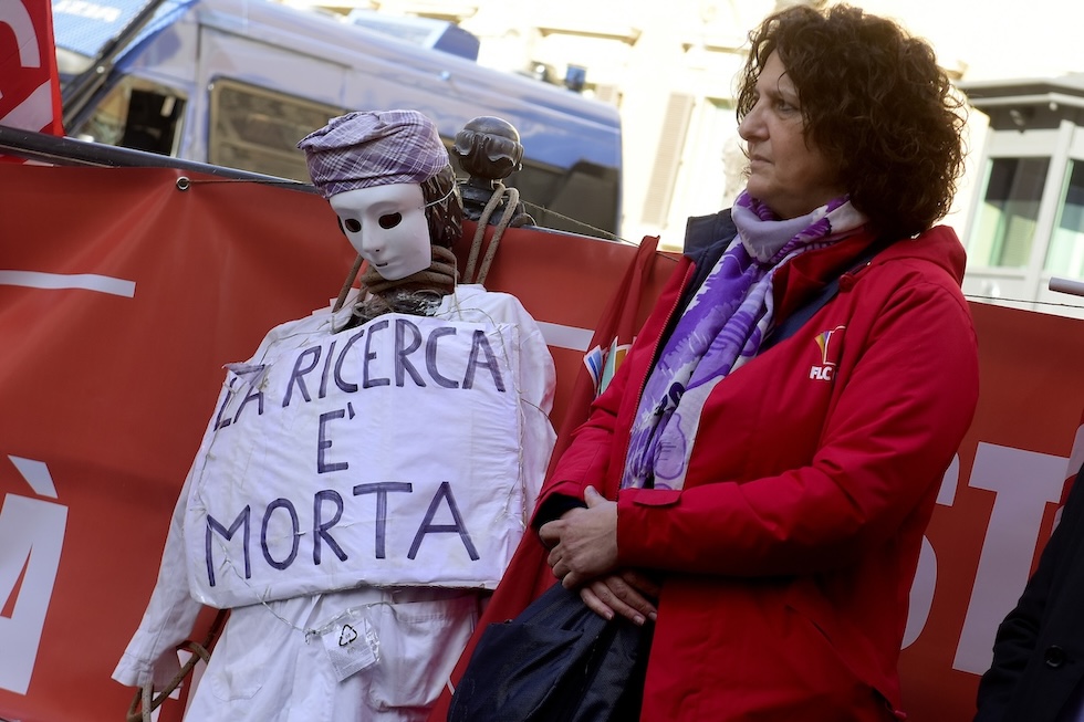 Una manifestazione organizzata l'anno scorso dai sindacati per chiedere al governo di stanziare più soldi per il CNR