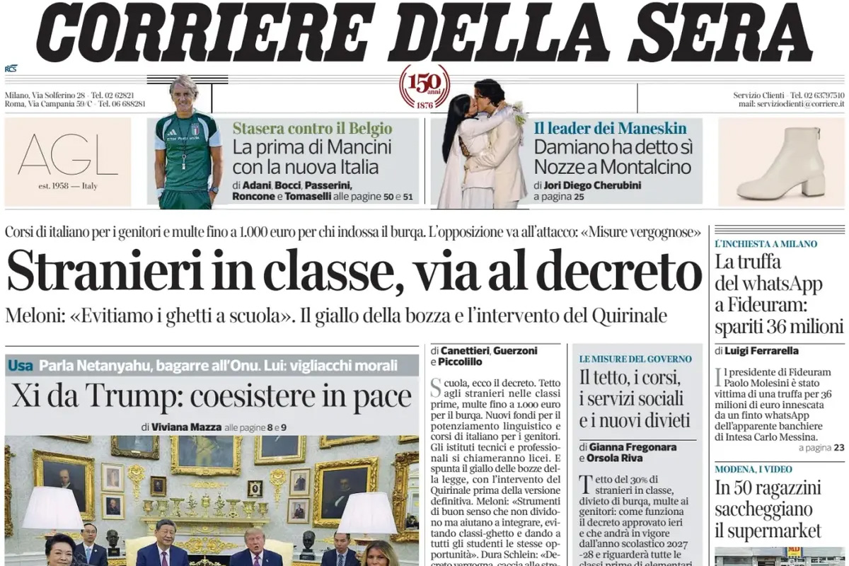 Le prime pagine di oggi