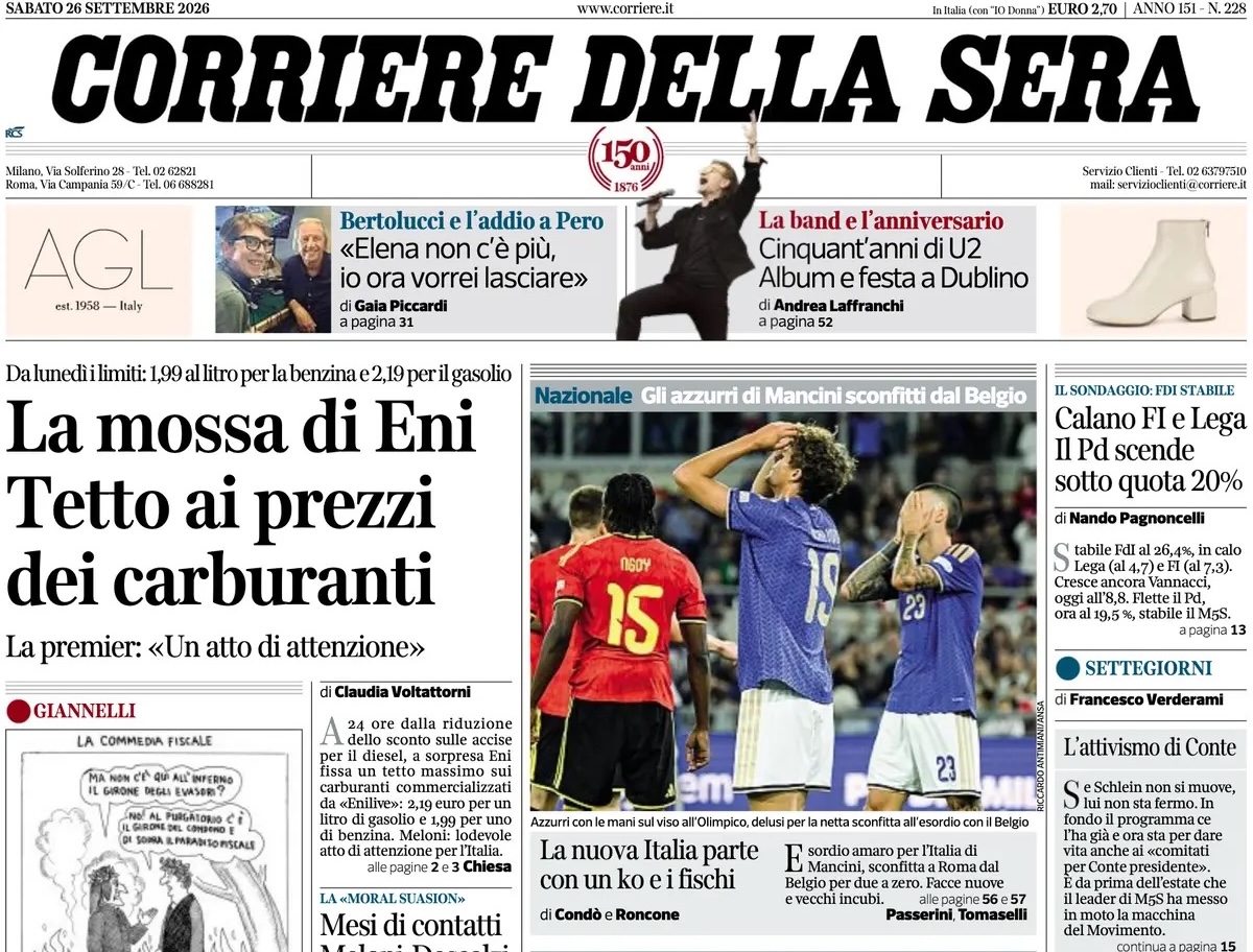Le prime pagine di oggi