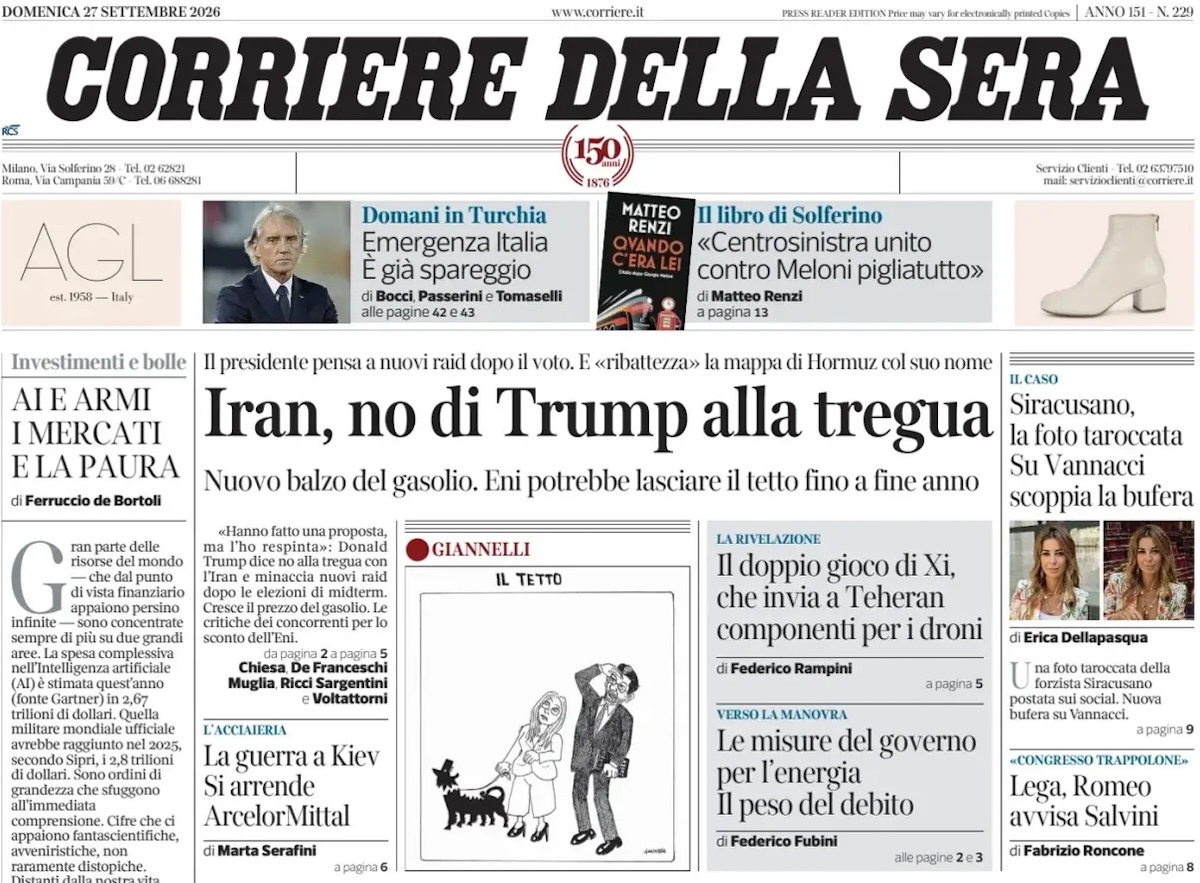 Le prime pagine di oggi
