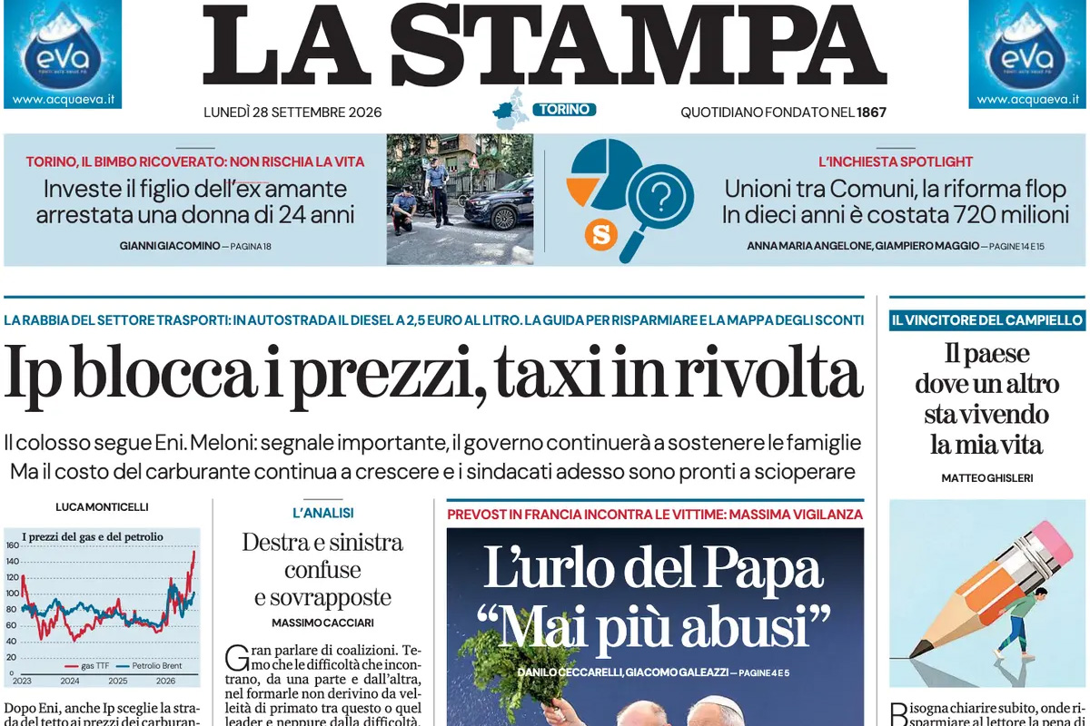 Le prime pagine di oggi
