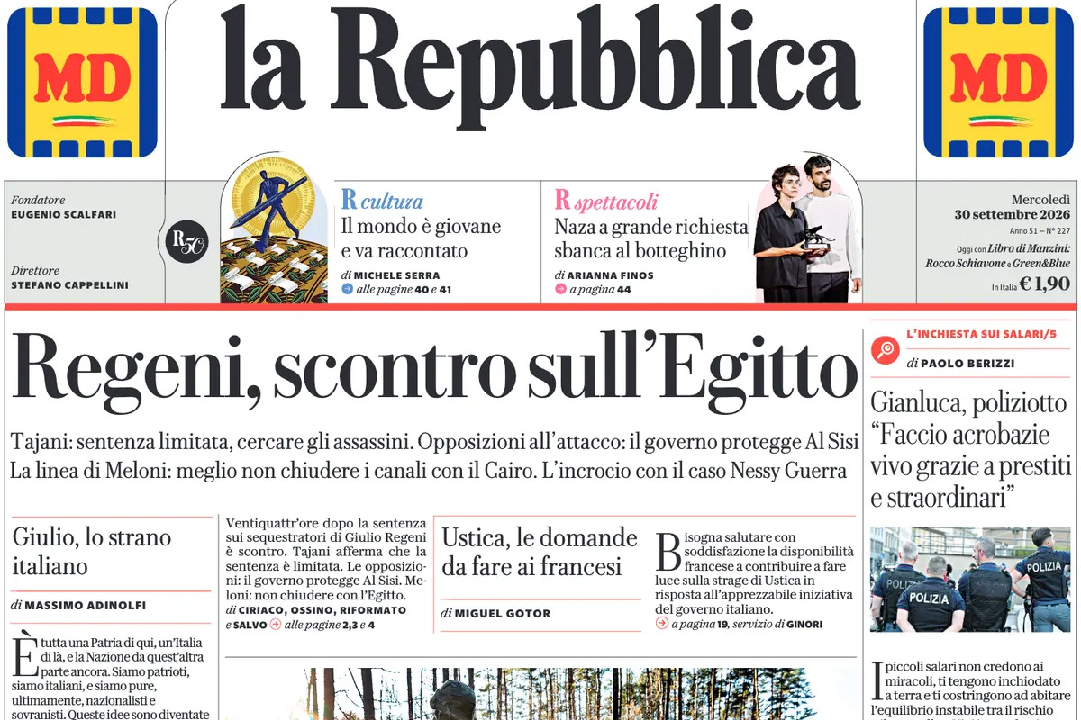 Le prime pagine di oggi