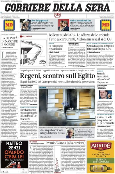 le prime pagine di oggi da Ilpost.it le prime pagine di oggi