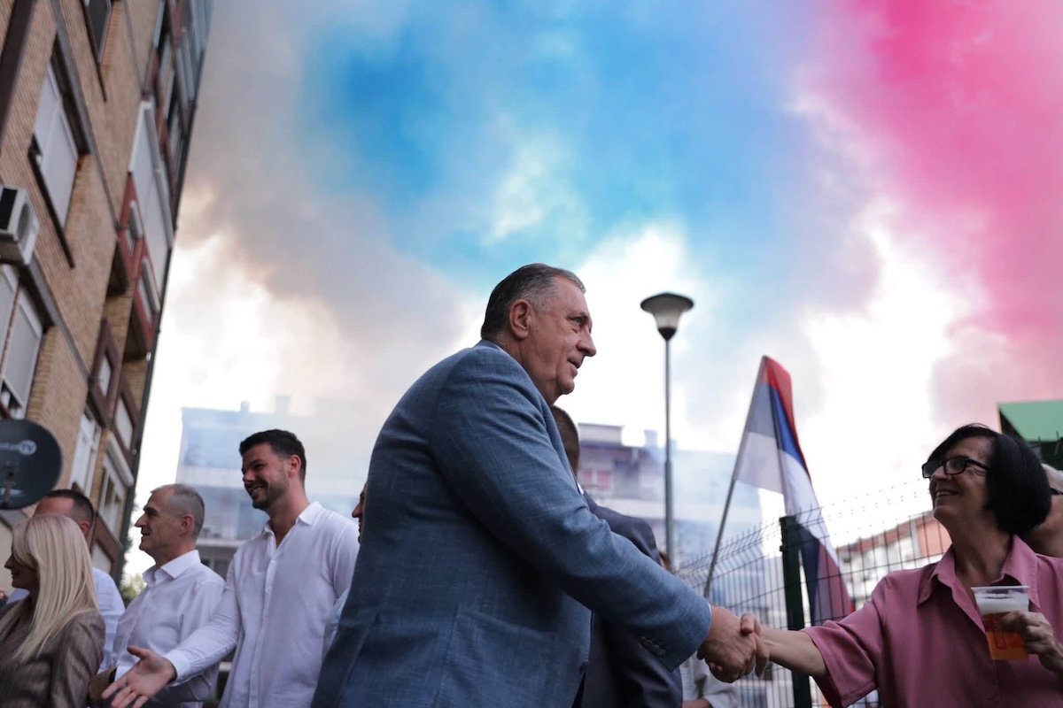 Il leader dell'SNSD Milorad Dodik durante la campagna elettorale (foto tratta dal profilo Facebook dell'SNSD)