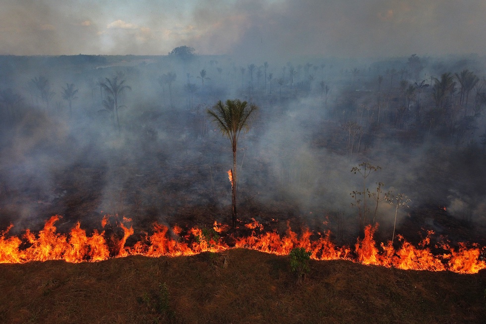Un incendio divampa (AP Photo/Edmar Barros)