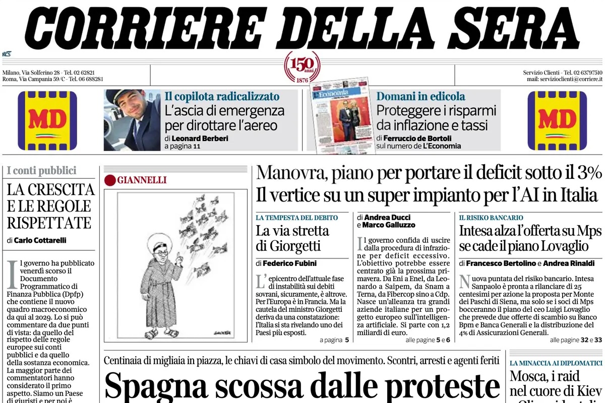 Le prime pagine di oggi
