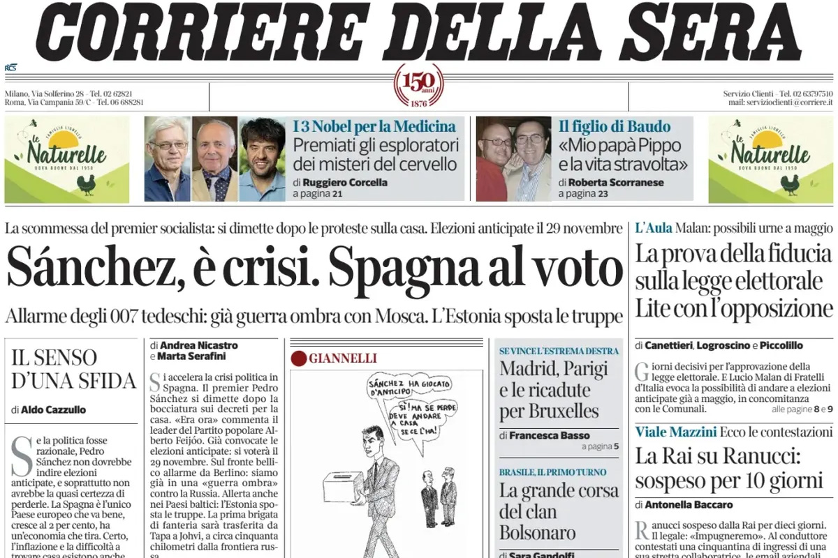 Le prime pagine di oggi