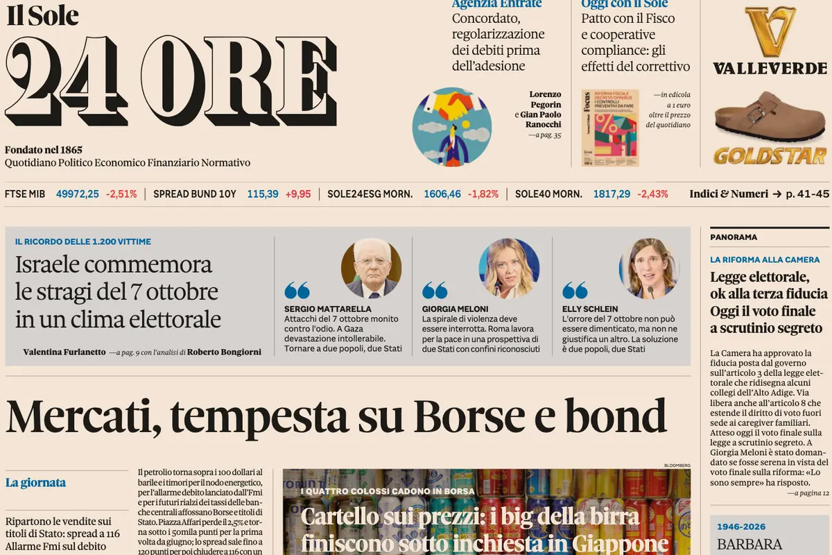 Le prime pagine di oggi