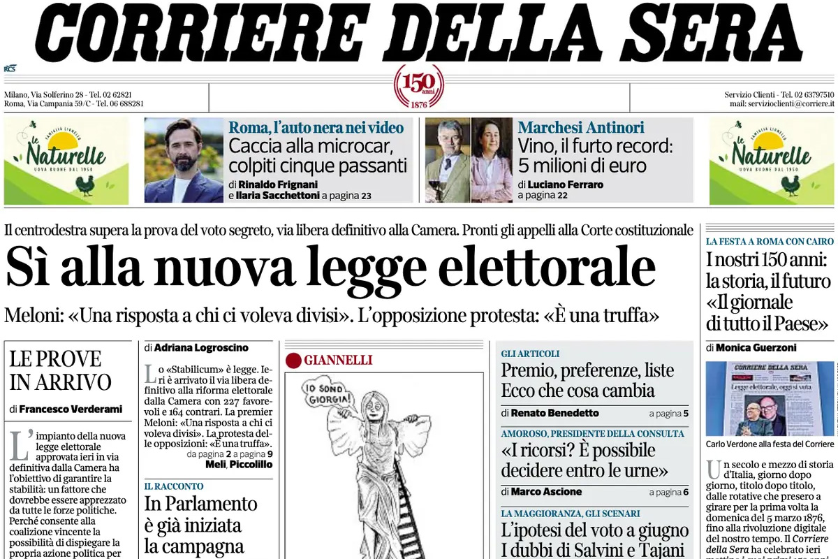 Le prime pagine di oggi