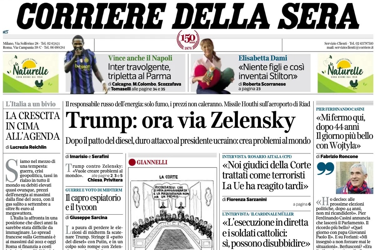 Le prime pagine di oggi
