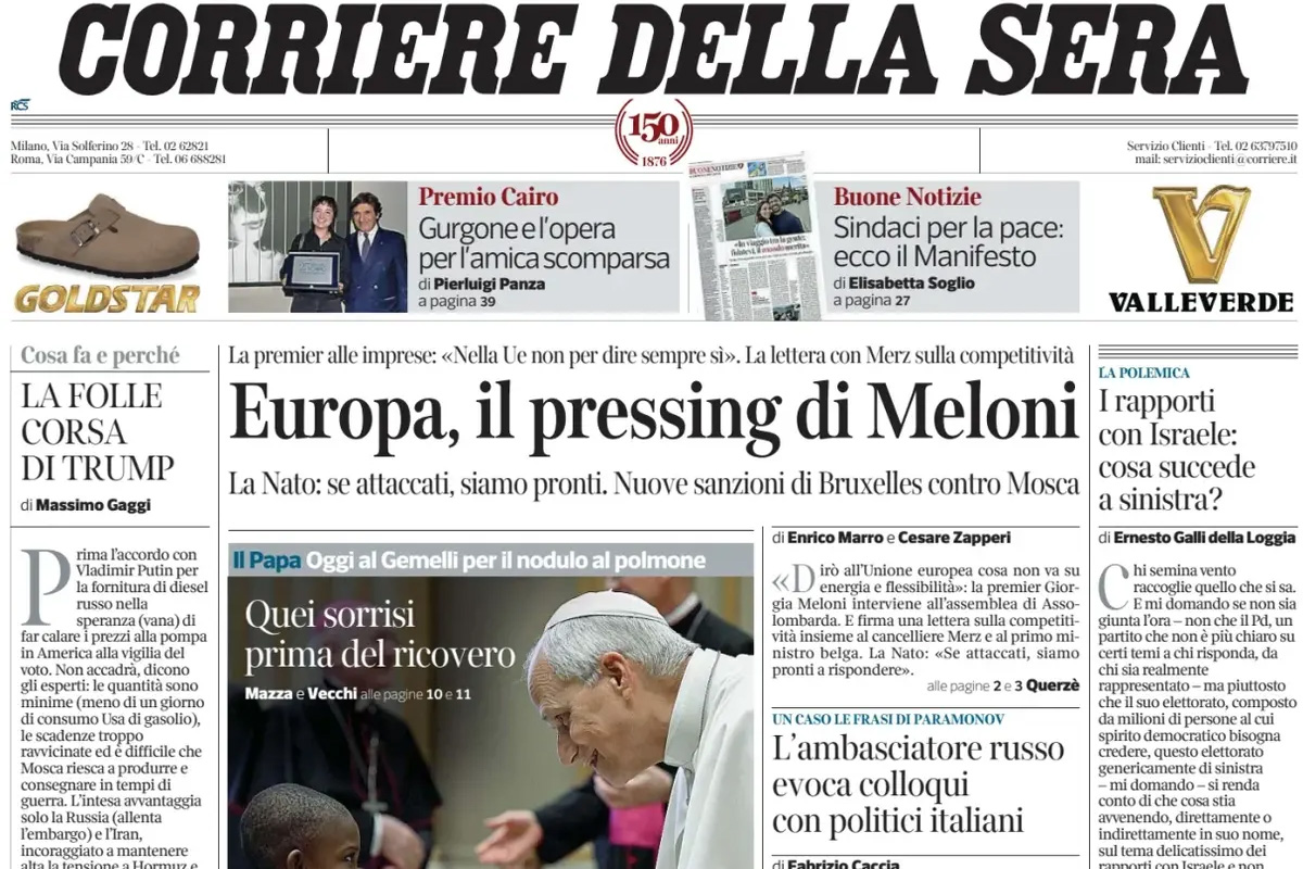Le prime pagine di oggi