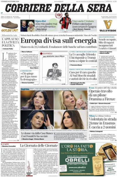 le prime pagine di oggi da Ilpost.it le prime pagine di oggi