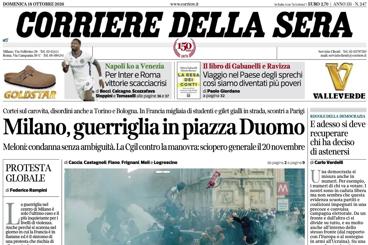 Le prime pagine di oggi