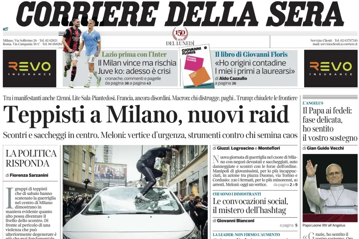 Le prime pagine di oggi