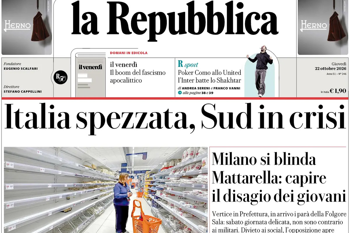 le prime pagine di oggi da Ilpost.it le prime pagine di oggi