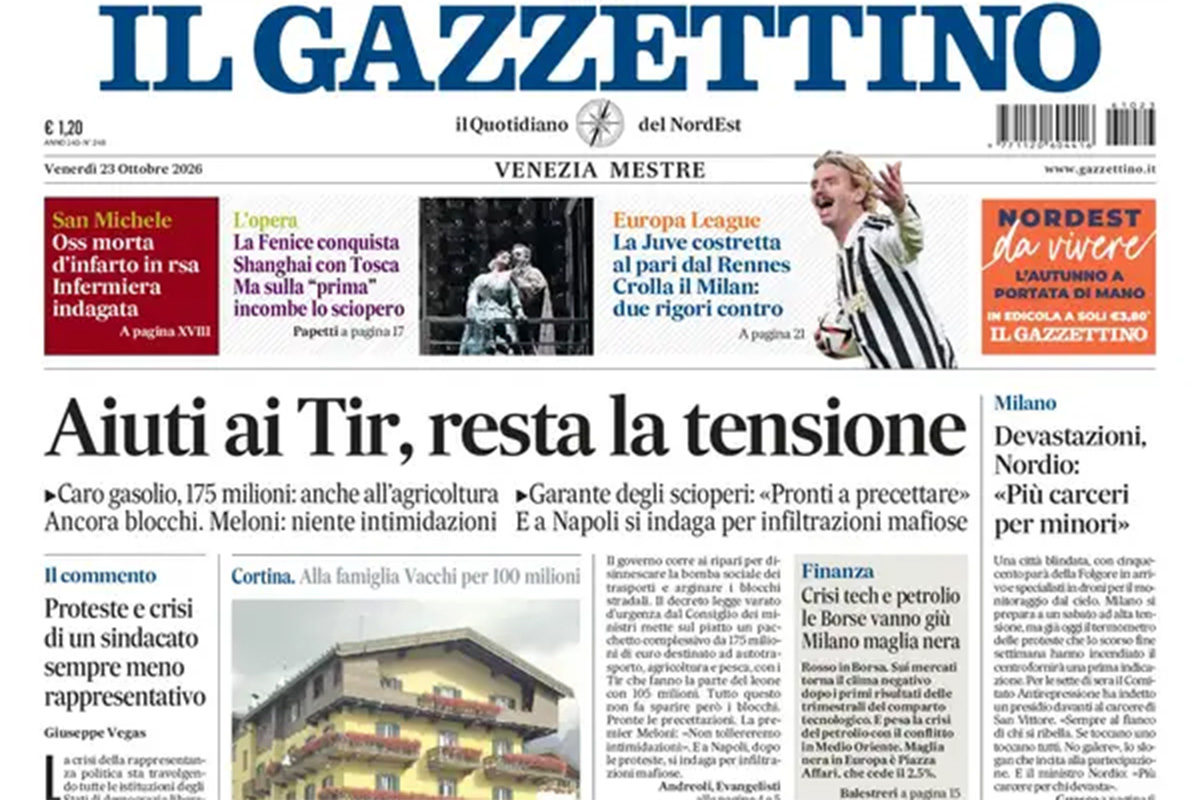 Le prime pagine di oggi