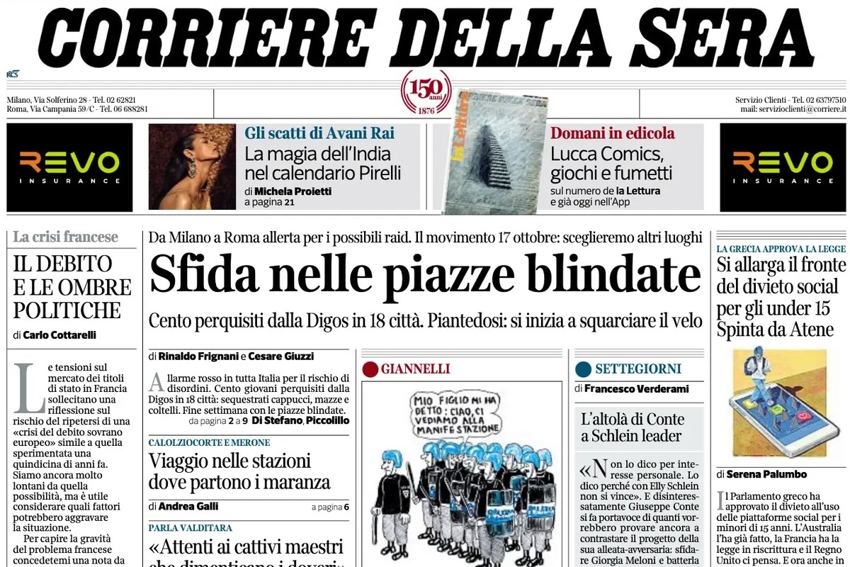 Le prime pagine di oggi