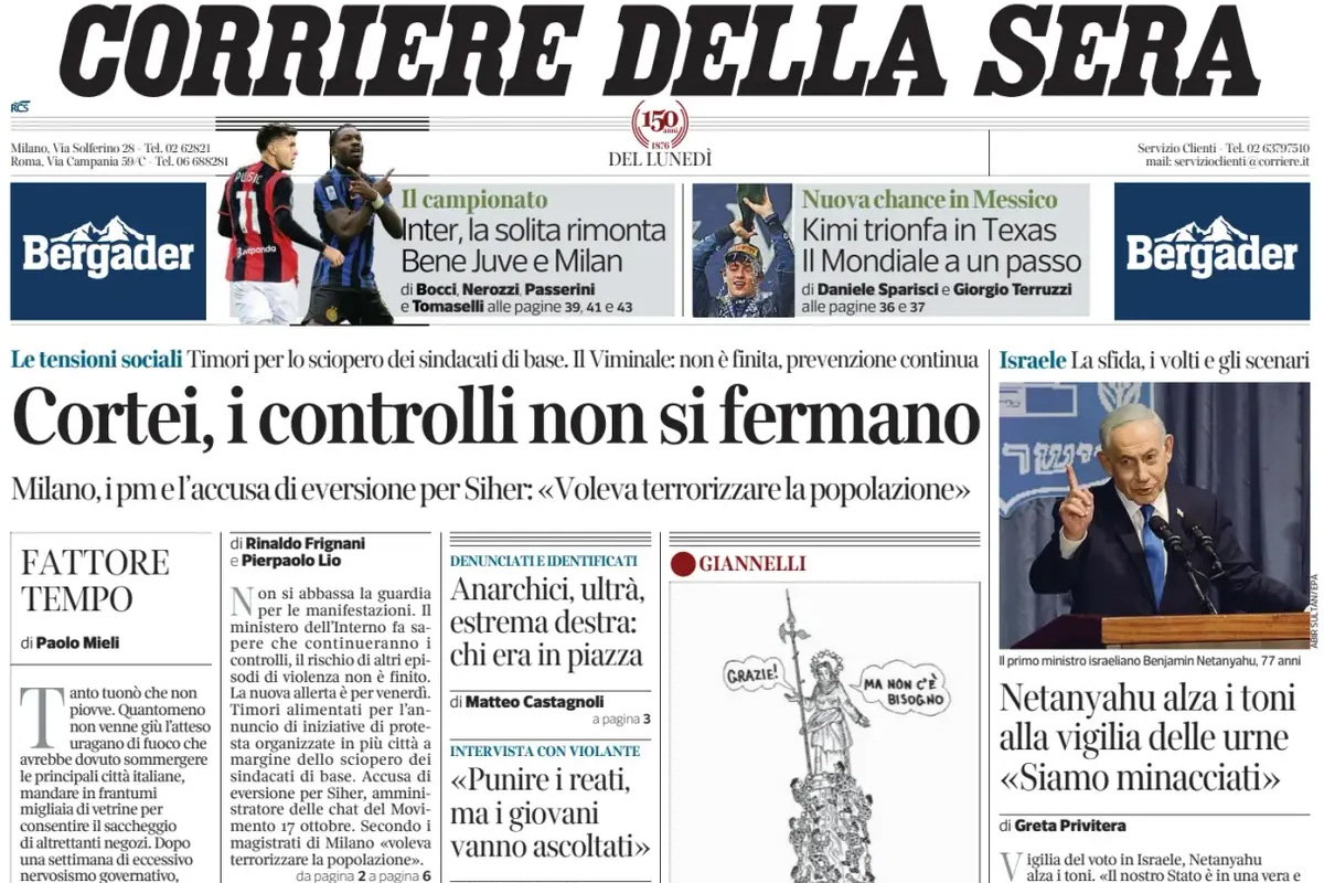 Le prime pagine di oggi